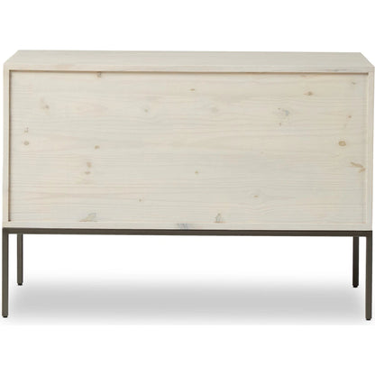 Trey Modular Wide Filing Cabinet by Four Hands. Made from solid poplar, top grain leather, iron in a modern style.
