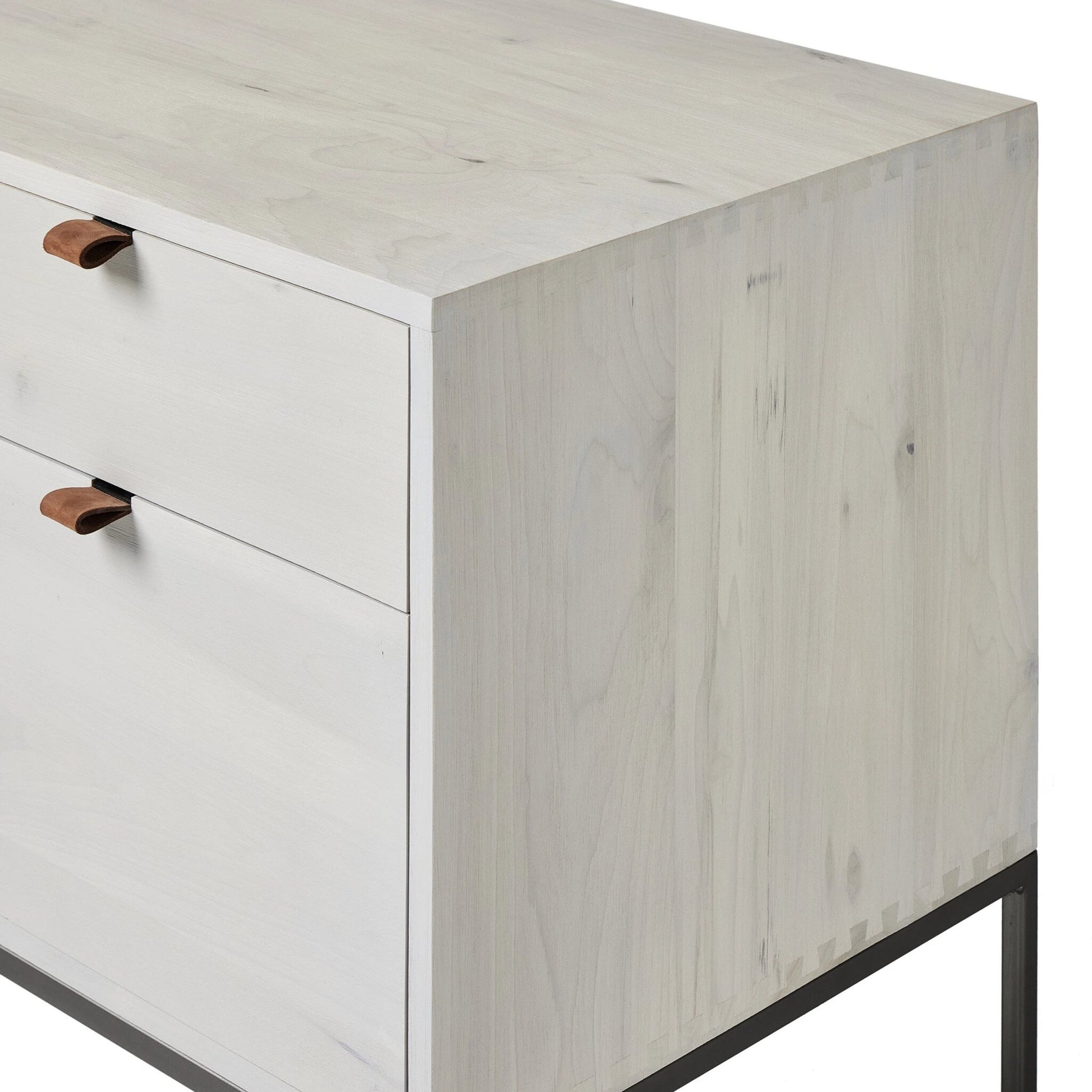 Trey Modular Wide Filing Cabinet by Four Hands. Made from solid poplar, top grain leather, iron in a modern style.