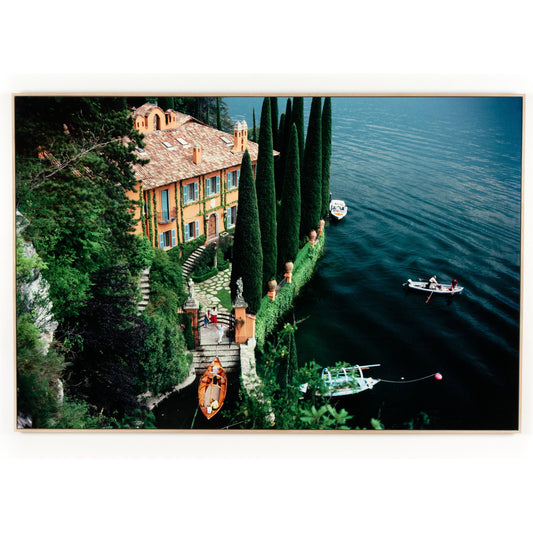 Giacomo Montegazza by Slim Aarons by Four Hands. Made from vertical grain floater white oak, gloss white chromaluxe in a coastal style.