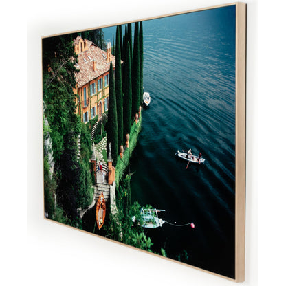 Giacomo Montegazza by Slim Aarons by Four Hands. Made from vertical grain floater white oak, gloss white chromaluxe in a coastal style.