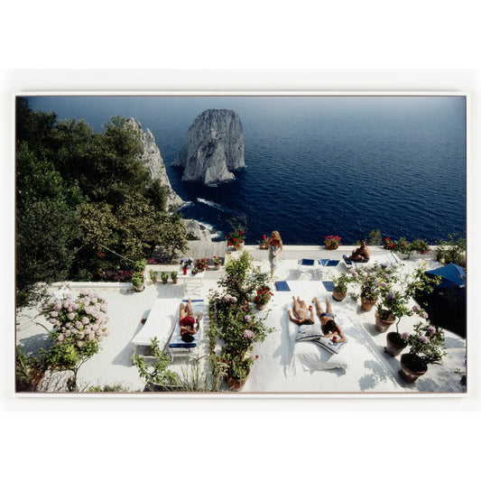 Il Canille by Slim Aarons by Four Hands. Made from white maple, gloss white chromaluxe in a coastal style.