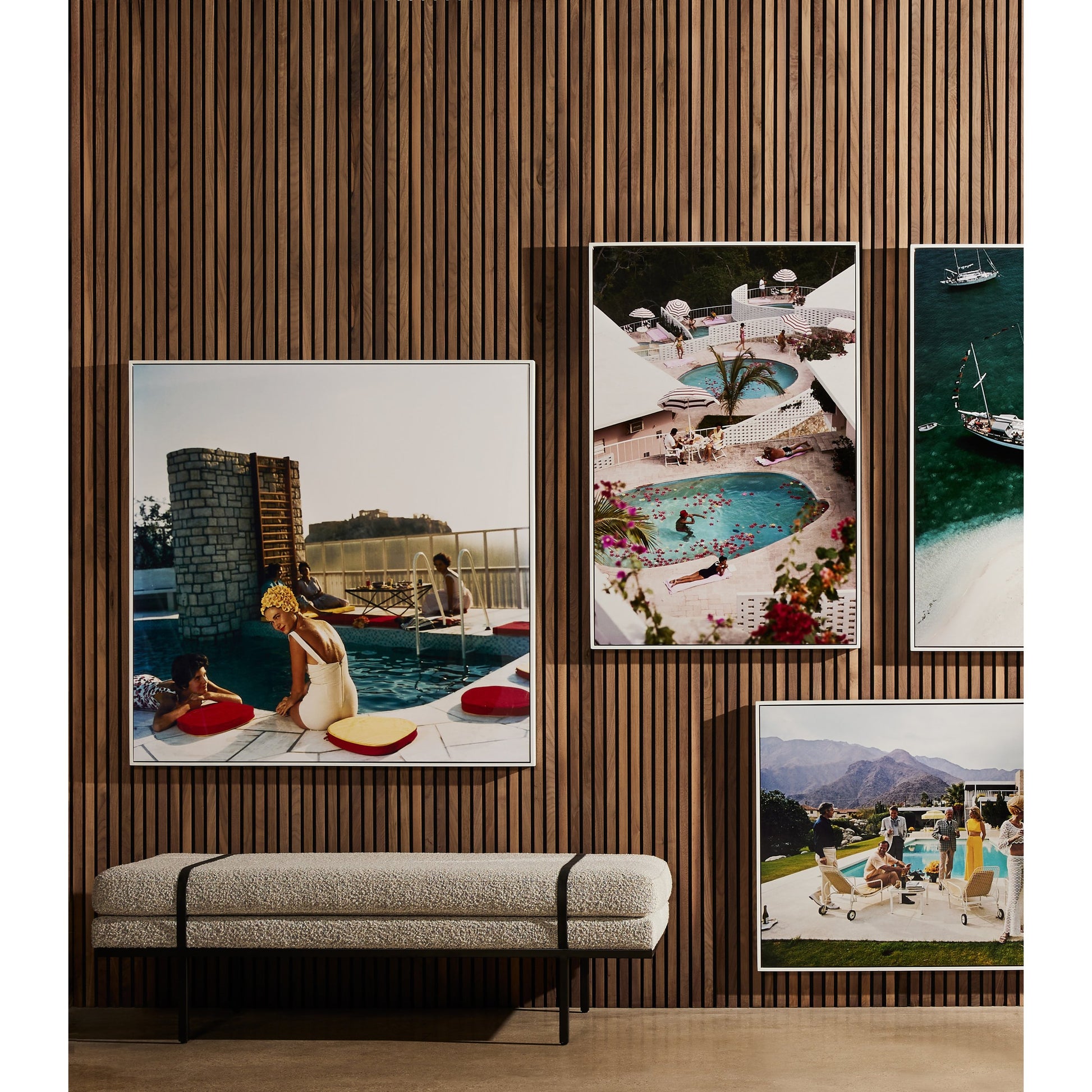 Las Brisas Hotel by Slim Aarons by Four Hands. Made from white maple, gloss white chromaluxe in a coastal style.