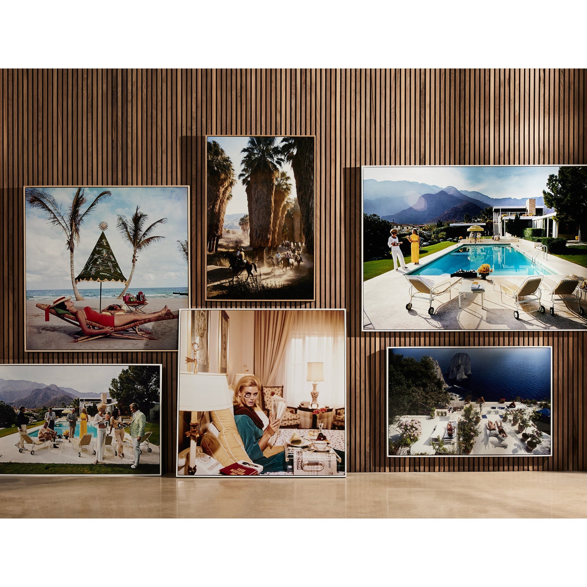 Monocled Miss by Slim Aarons by Four Hands. Made from white maple, gloss white chromaluxe in a modern style.