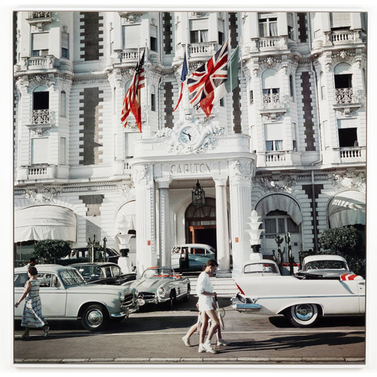 Carlton Hotel by Slim Aarons by Four Hands. Made from white maple, gloss white chromaluxe in a transitional style.