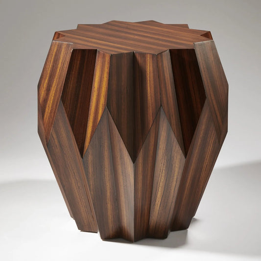 Origami Table by Global Views in dark walnut, walnut, zebra. Made from birch, mdf in a modern style.