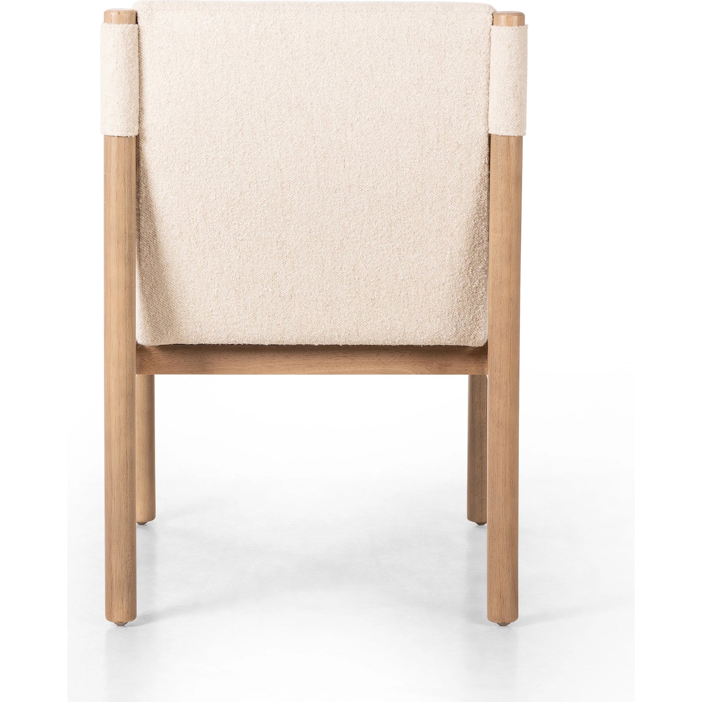 004 SI-2001533 | Additional Silo | Kiano Dining Armchair by Four Hands in charter oatmeal and washed natural parawood. Made from 69% polyester, 23% acrylic, 8% flax, linen, solid parawood, 100% polyester in a modern style.