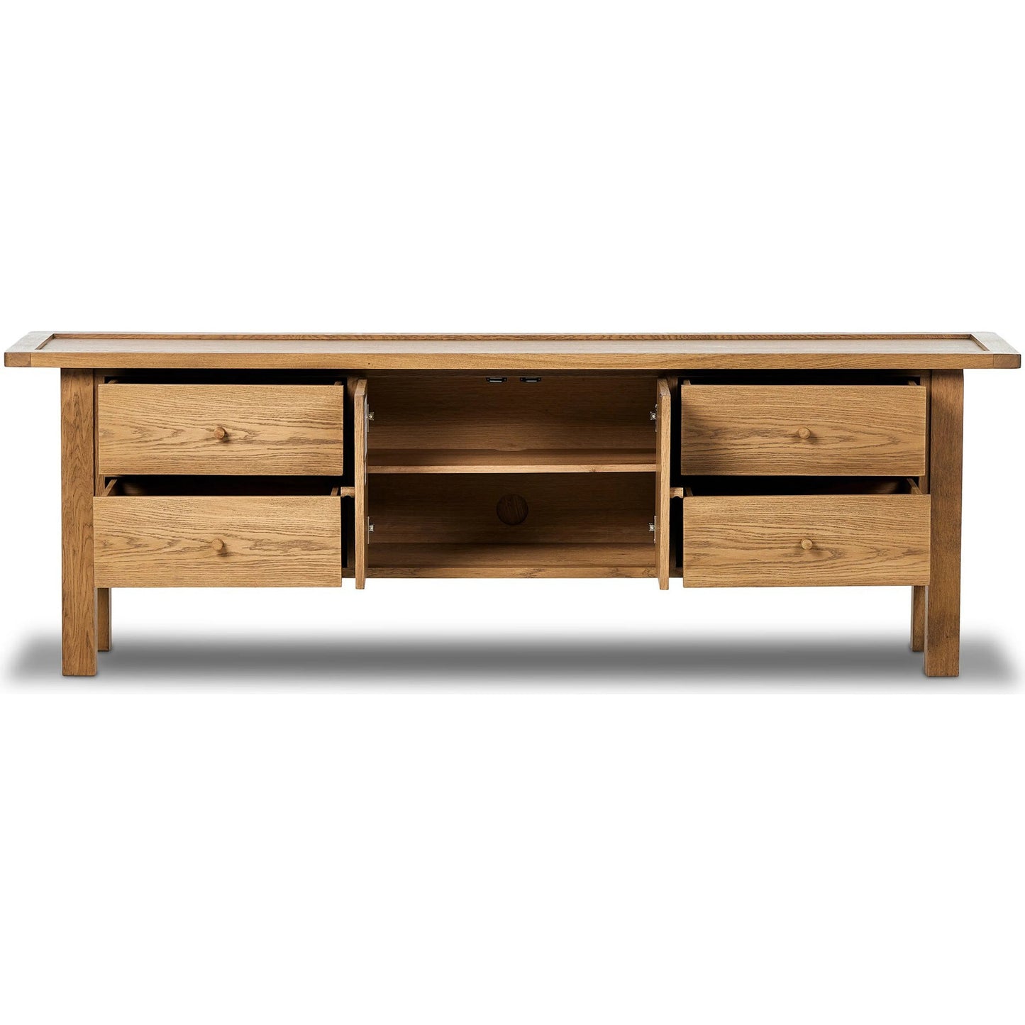 013 SI-2257085 | Additional Silo | Millbrook Media Console by Four Hands in natural light oak. Made from solid oak, oak veneer in a transitional style.