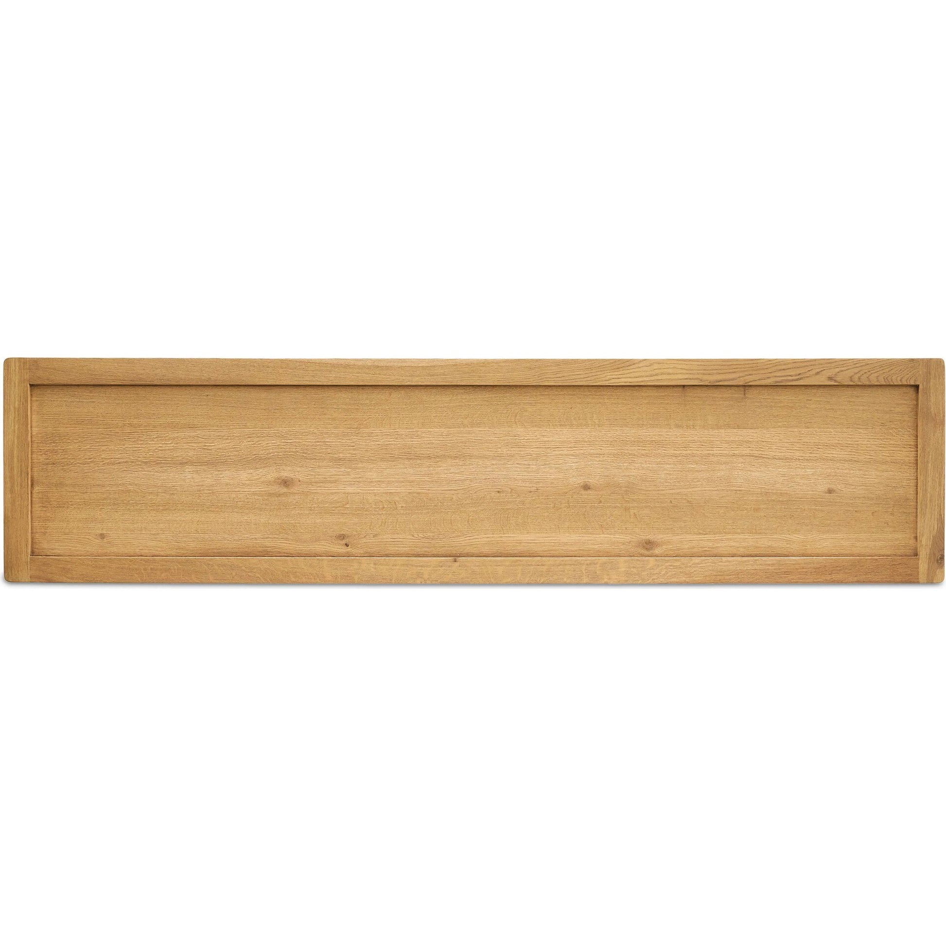 Millbrook Media Console by Four Hands in natural light oak. Made from solid oak, oak veneer in a transitional style.