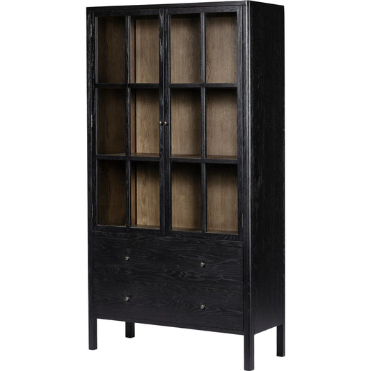Bolsa Cabinet by Four Hands in brushed ebony. Made from oak veneer in a modern style.
