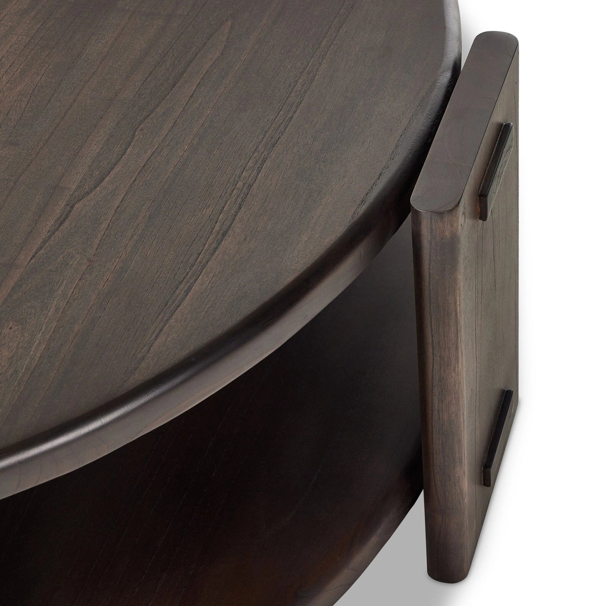 Two Tier Coffee Table by Four Hands in matte brown neem. Made from solid neem wood in a modern style.