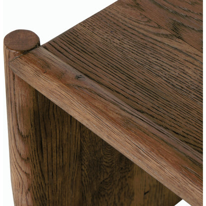 Glenview Coffee Table by Four Hands in weathered oak. Made from solid oak, thick oak veneer, engineered hardwood in a modern style.