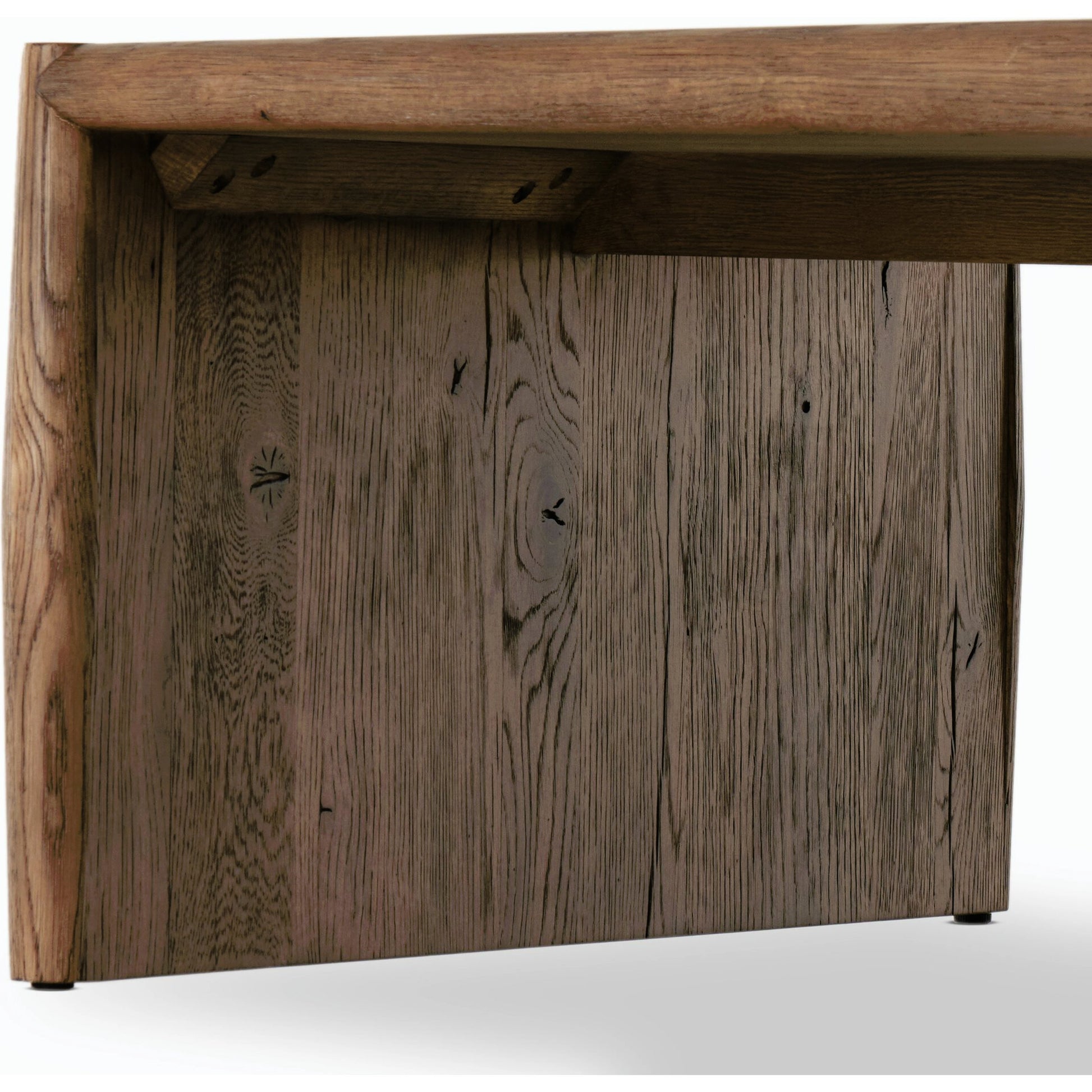 Glenview Coffee Table by Four Hands in weathered oak. Made from solid oak, thick oak veneer, engineered hardwood in a modern style.