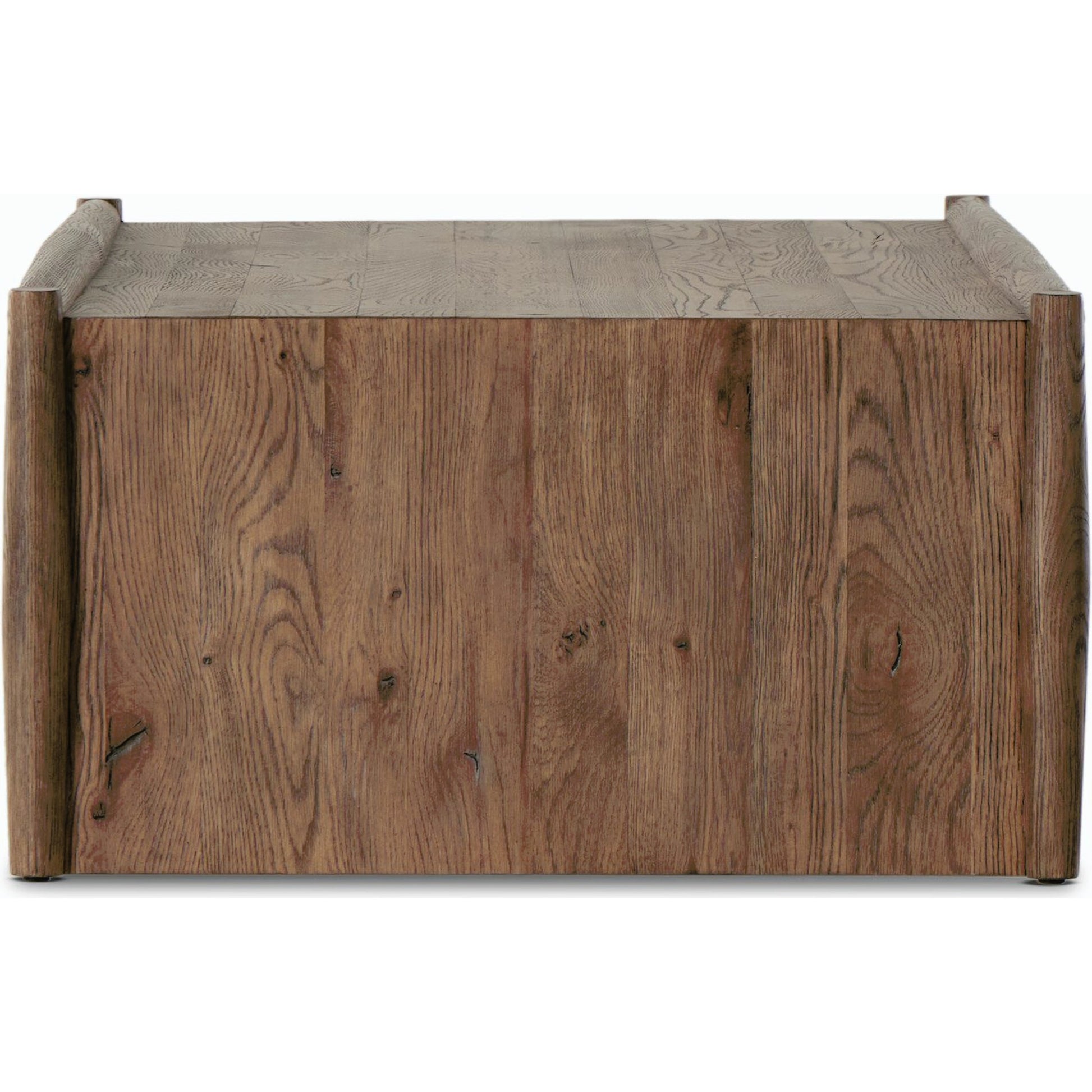 Glenview Coffee Table by Four Hands in weathered oak. Made from solid oak, thick oak veneer, engineered hardwood in a modern style.
