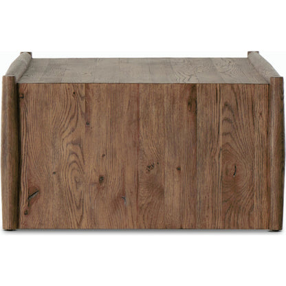 Glenview Coffee Table by Four Hands in weathered oak. Made from solid oak, thick oak veneer, engineered hardwood in a modern style.