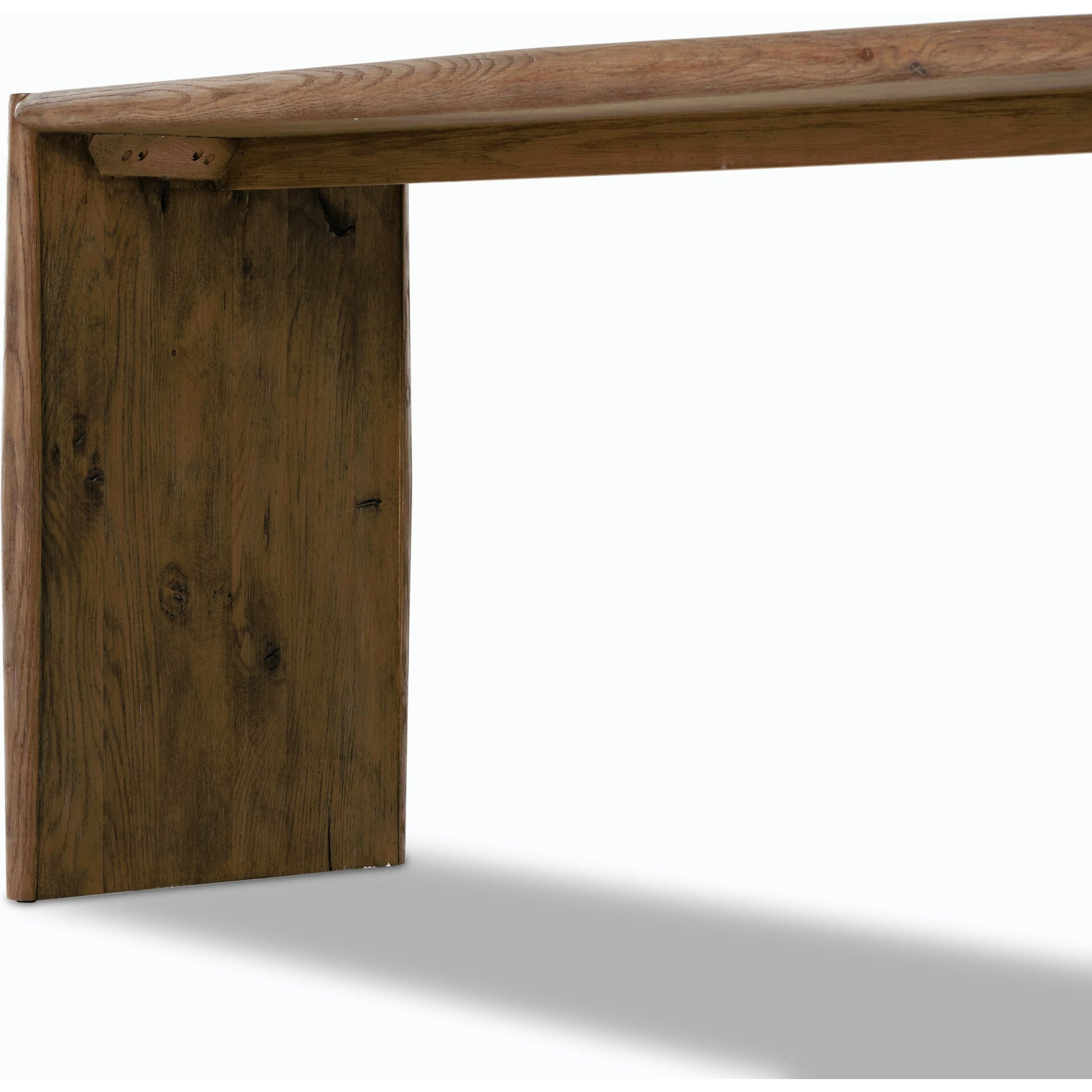 Glenview Console Table by Four Hands in weathered oak. Made from solid oak, thick oak veneer, engineered hardwood in a modern style.