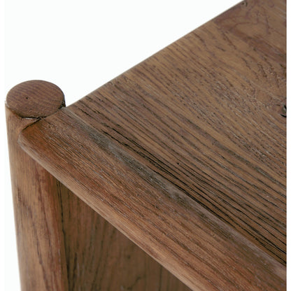 Glenview Console Table by Four Hands in weathered oak. Made from solid oak, thick oak veneer, engineered hardwood in a modern style.