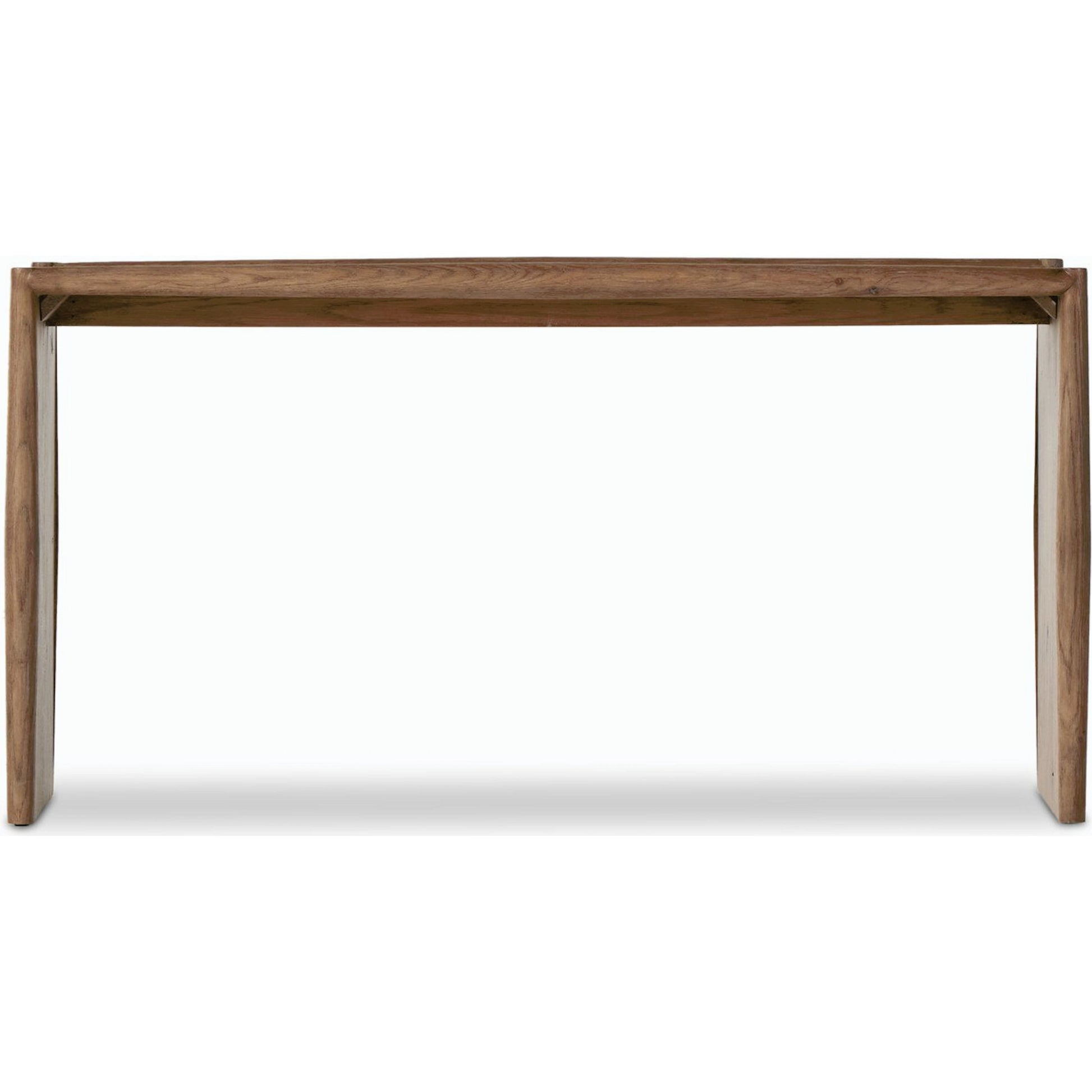 Glenview Console Table by Four Hands in weathered oak. Made from solid oak, thick oak veneer, engineered hardwood in a modern style.
