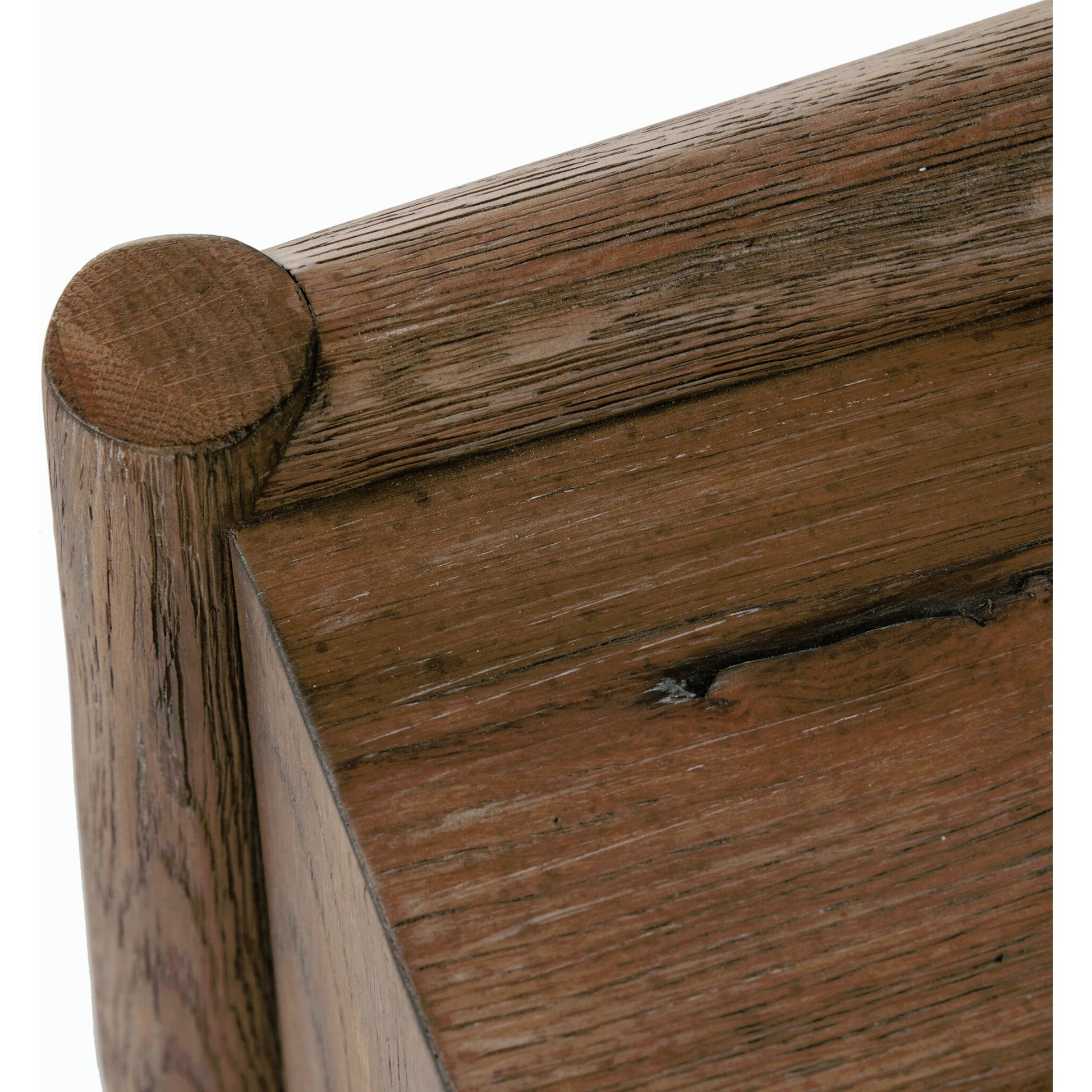 Glenview End Table by Four Hands in weathered oak. Made from solid oak, thick oak veneer, engineered hardwood in a modern style.