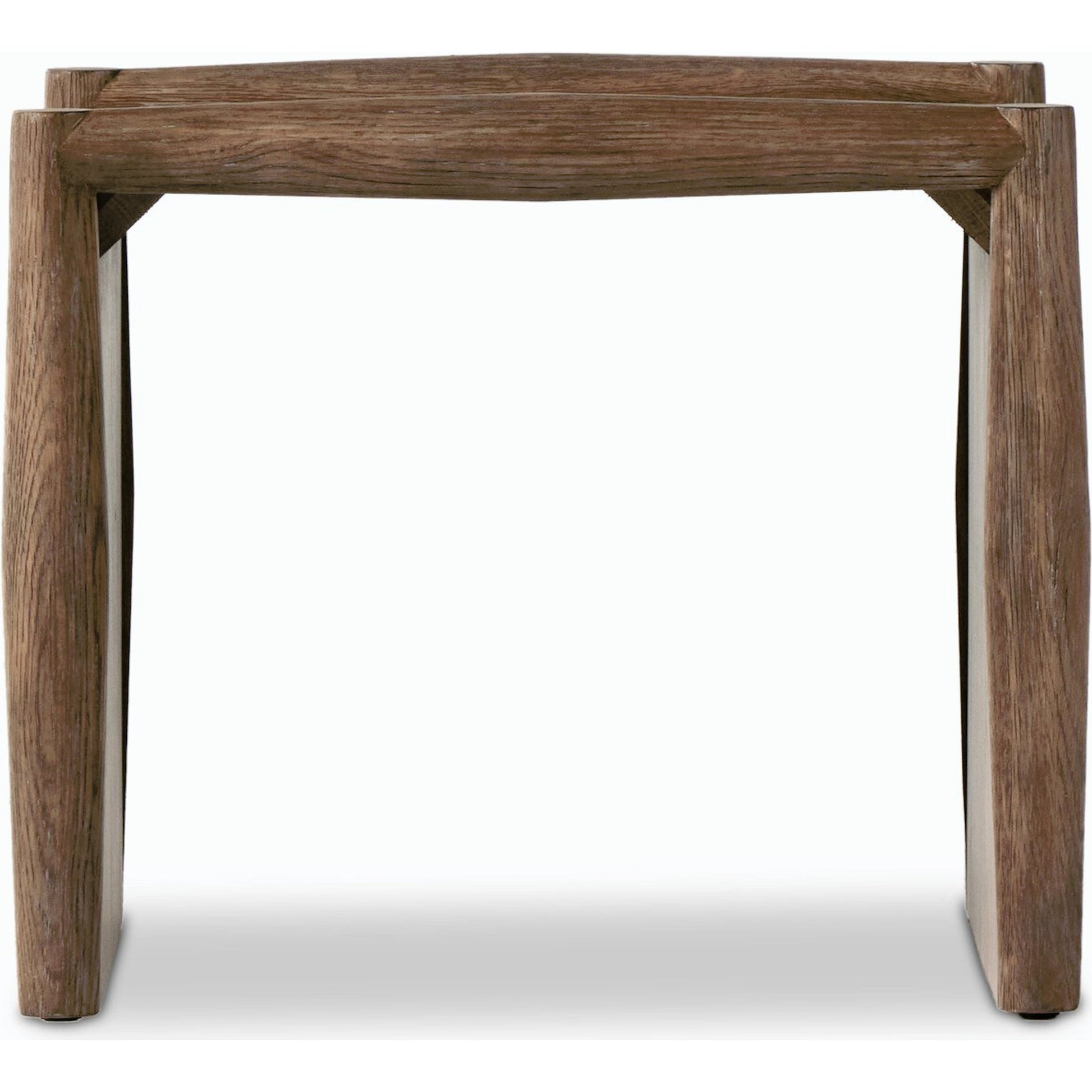 Glenview End Table by Four Hands in weathered oak. Made from solid oak, thick oak veneer, engineered hardwood in a modern style.
