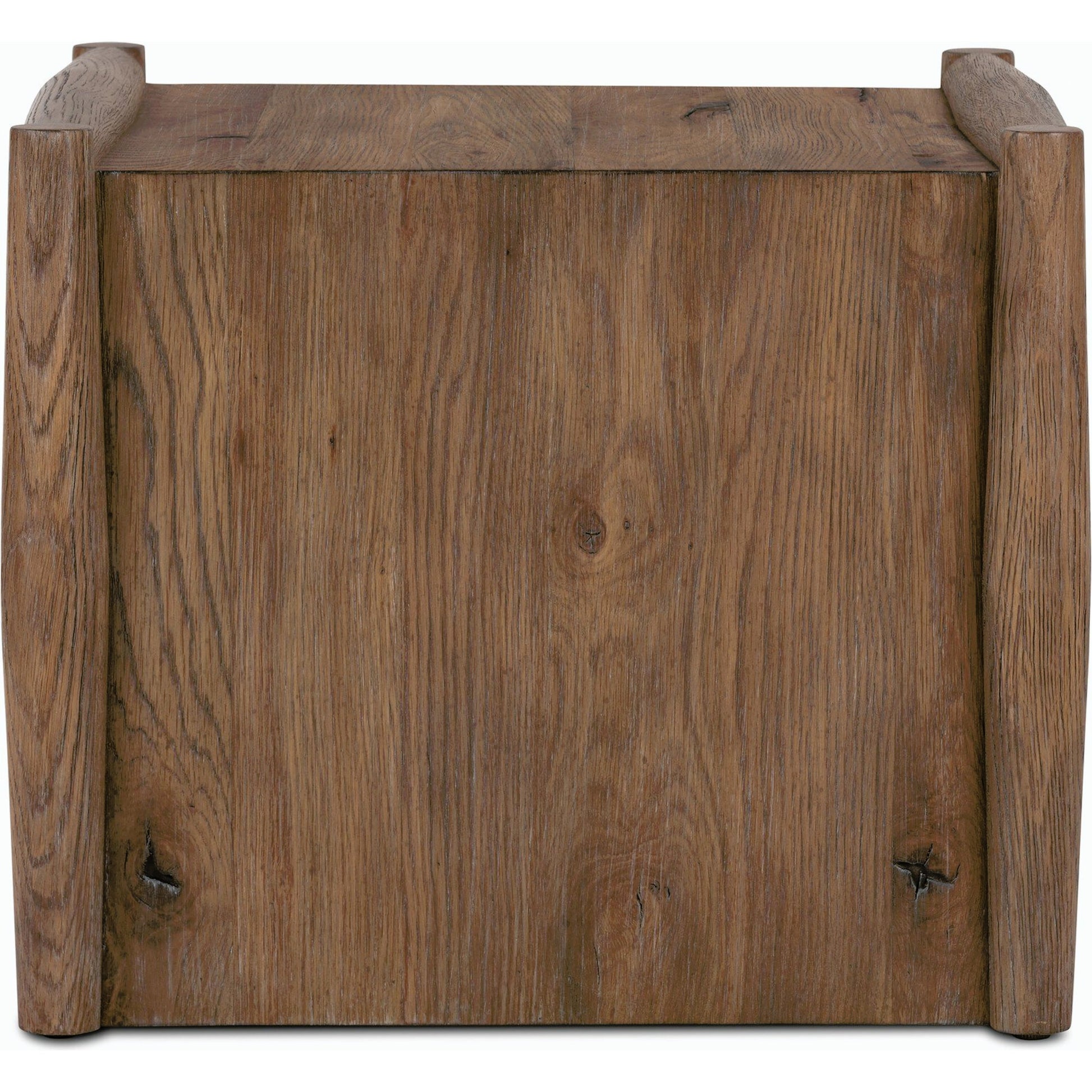 Glenview End Table by Four Hands in weathered oak. Made from solid oak, thick oak veneer, engineered hardwood in a modern style.