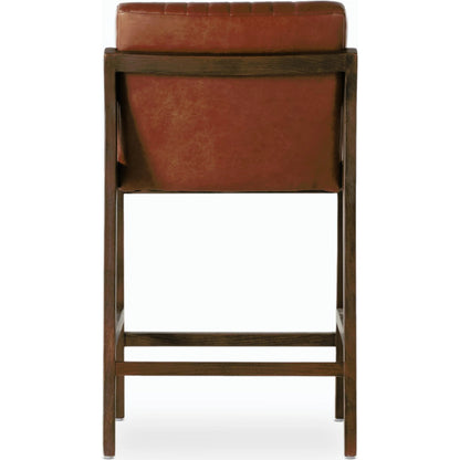 Alice Counter Stool by Four Hands in chestnut. Made from top grain leather, solid beech, 100% polyester in a modern style.
