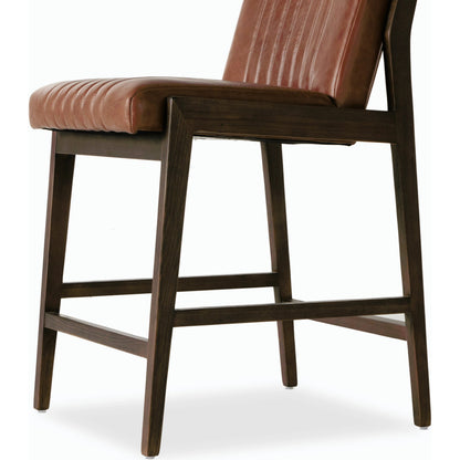 Alice Counter Stool by Four Hands in chestnut. Made from top grain leather, solid beech, 100% polyester in a modern style.