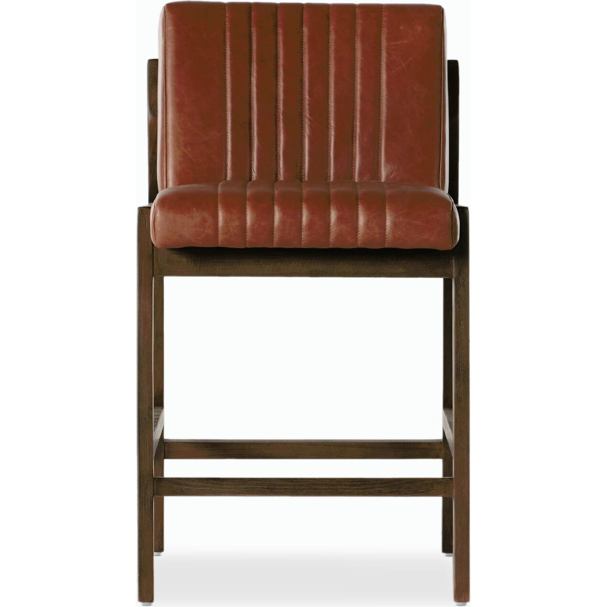 Alice Counter Stool by Four Hands in chestnut. Made from top grain leather, solid beech, 100% polyester in a modern style.