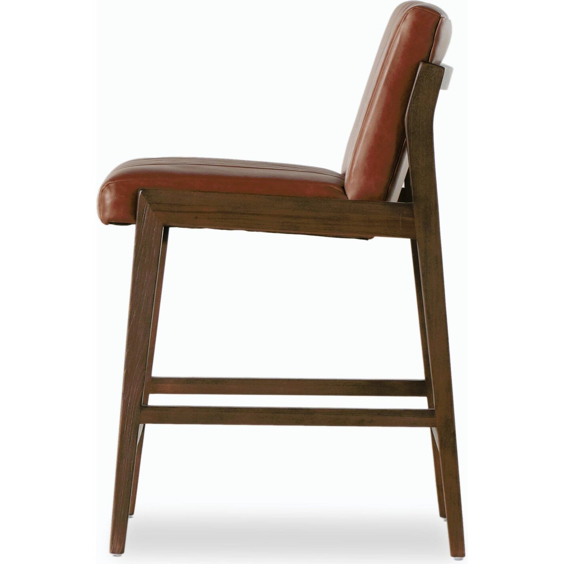 Alice Counter Stool by Four Hands in chestnut. Made from top grain leather, solid beech, 100% polyester in a modern style.