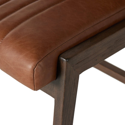 Alice Counter Stool by Four Hands in chestnut. Made from top grain leather, solid beech, 100% polyester in a modern style.