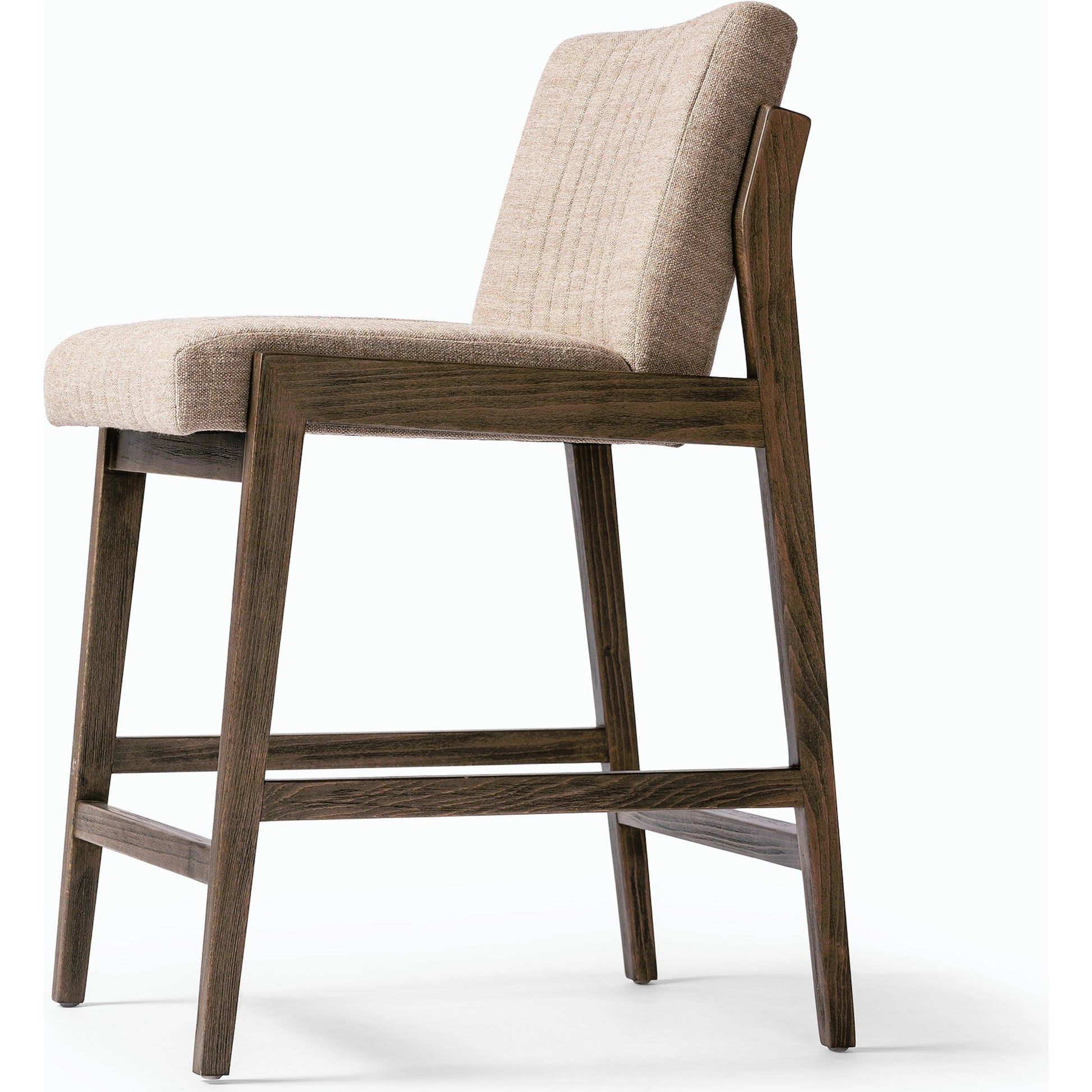 Alice Counter Stool by Four Hands in chestnut. Made from top grain leather, solid beech, 100% polyester in a modern style.