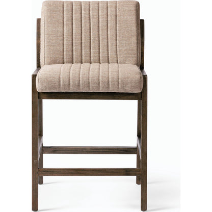 Alice Counter Stool by Four Hands in chestnut. Made from top grain leather, solid beech, 100% polyester in a modern style.