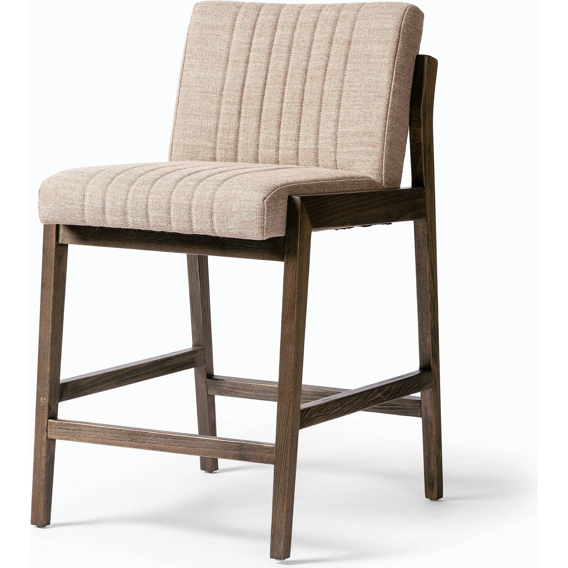 Alice Counter Stool by Four Hands in chestnut. Made from top grain leather, solid beech, 100% polyester in a modern style.