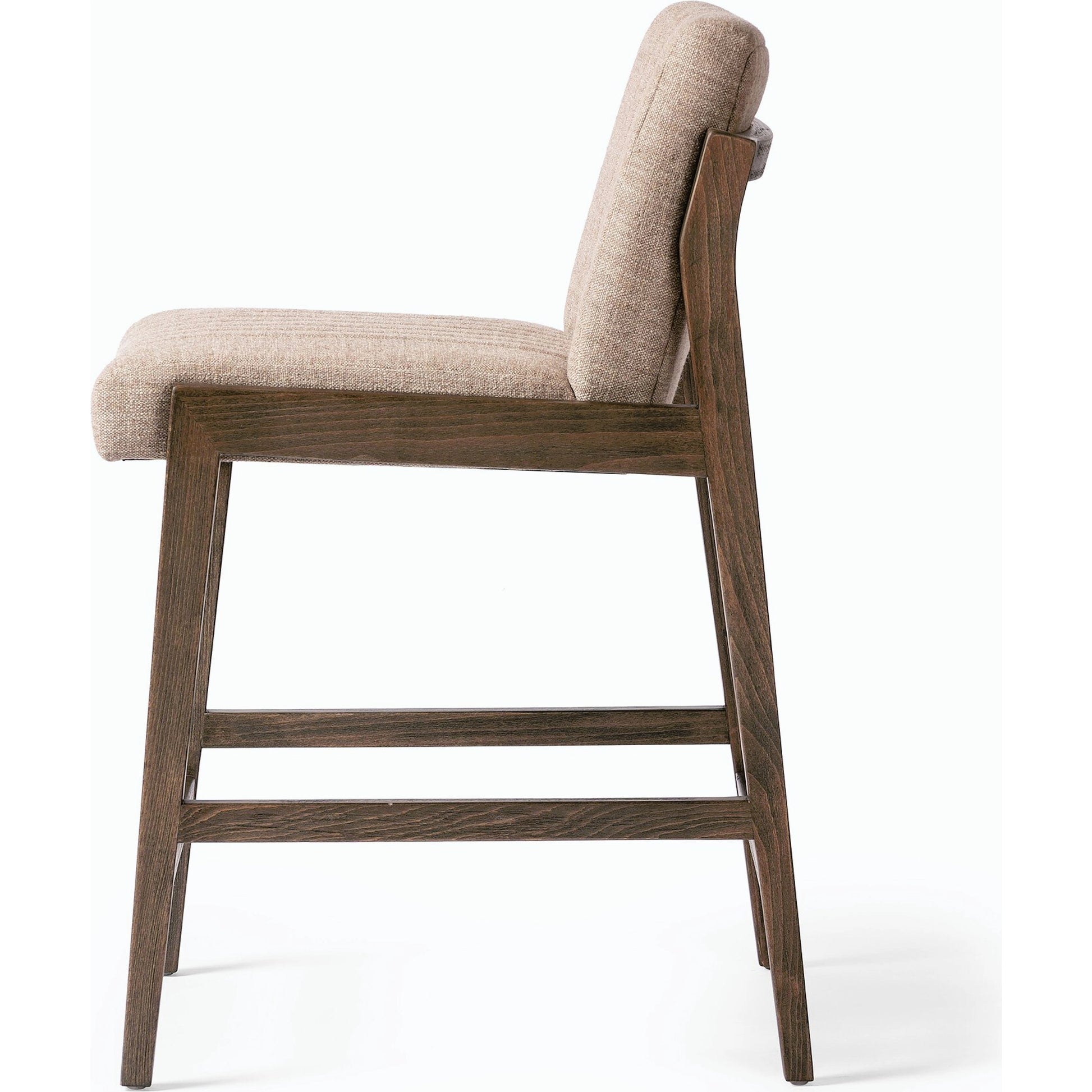 Alice Counter Stool by Four Hands in chestnut. Made from top grain leather, solid beech, 100% polyester in a modern style.