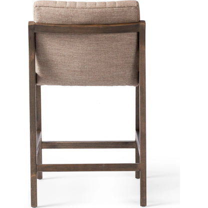 Alice Counter Stool by Four Hands in chestnut. Made from top grain leather, solid beech, 100% polyester in a modern style.