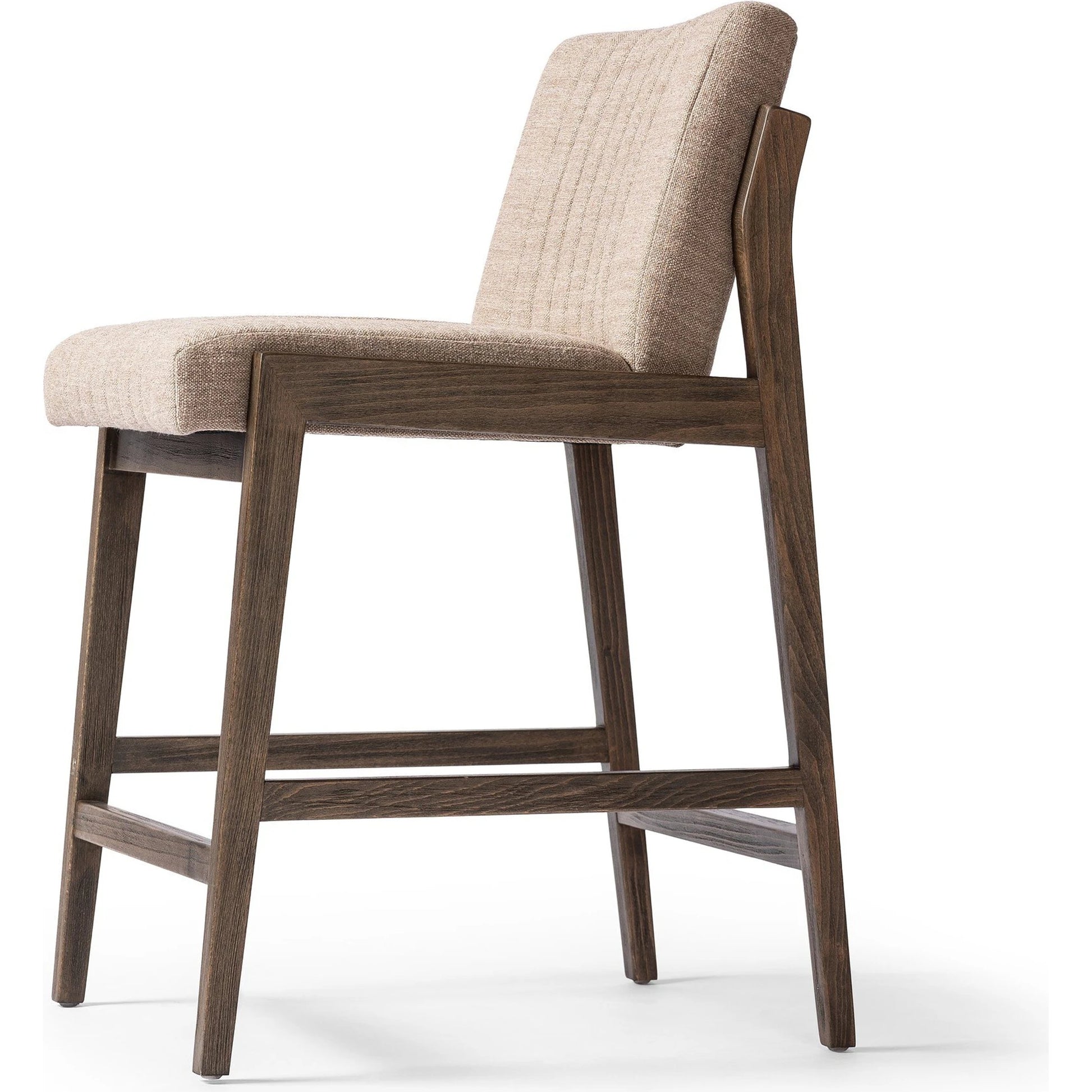 Alice Counter Stool by Four Hands in chestnut. Made from top grain leather, solid beech, 100% polyester in a modern style.