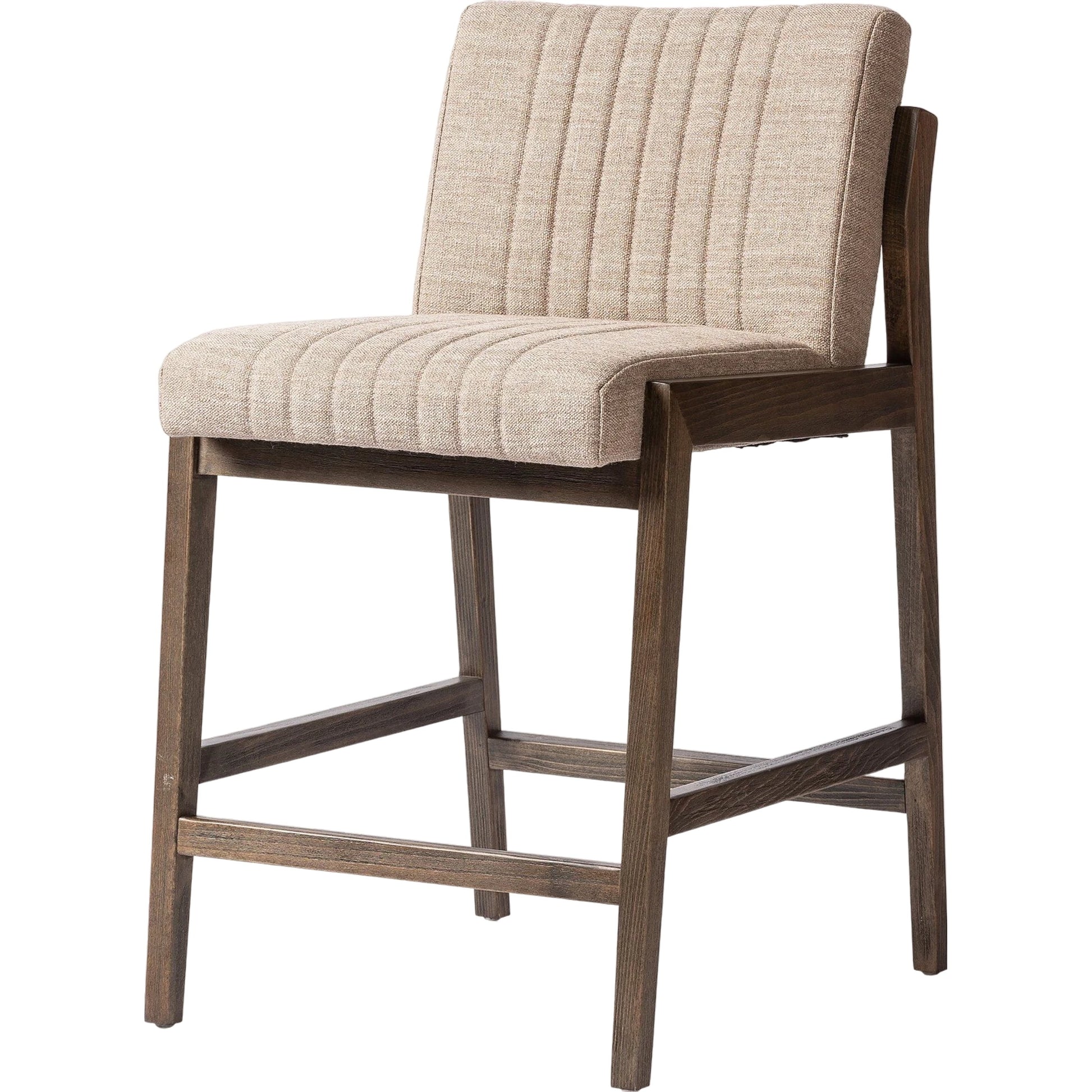 Alice Counter Stool by Four Hands in chestnut. Made from top grain leather, solid beech, 100% polyester in a modern style.