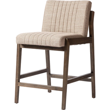 Alice Counter Stool by Four Hands in chestnut. Made from top grain leather, solid beech, 100% polyester in a modern style.