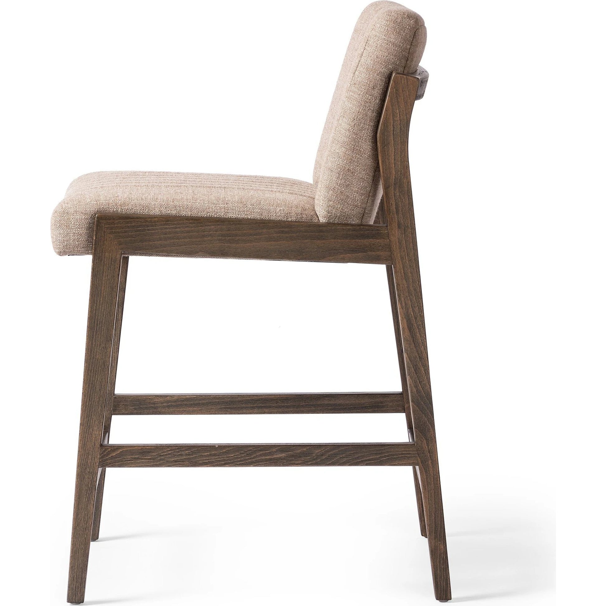 Alice Counter Stool by Four Hands in chestnut. Made from top grain leather, solid beech, 100% polyester in a modern style.