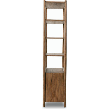 Glenview Bookcase by Four Hands in weathered oak. Made from solid oak, thick oak veneer in a modern style.