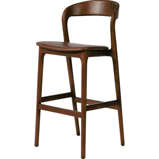 Amare Bar Stool by Four Hands. Made from top grain leather, solid ash in a modern style.
