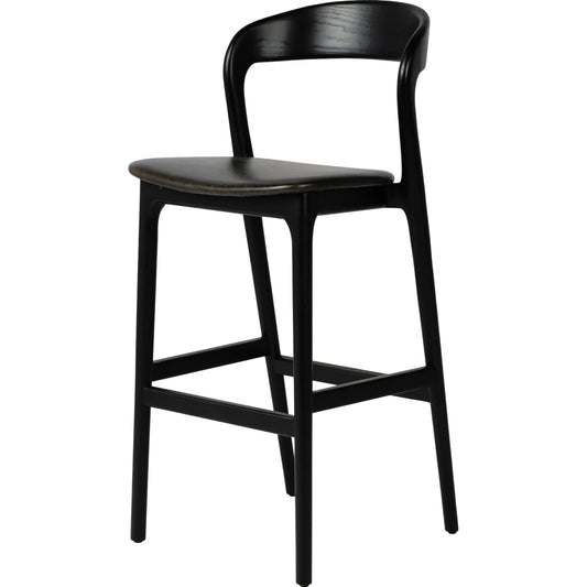 Amare Bar Stool by Four Hands. Made from top grain leather, solid ash in a modern style.