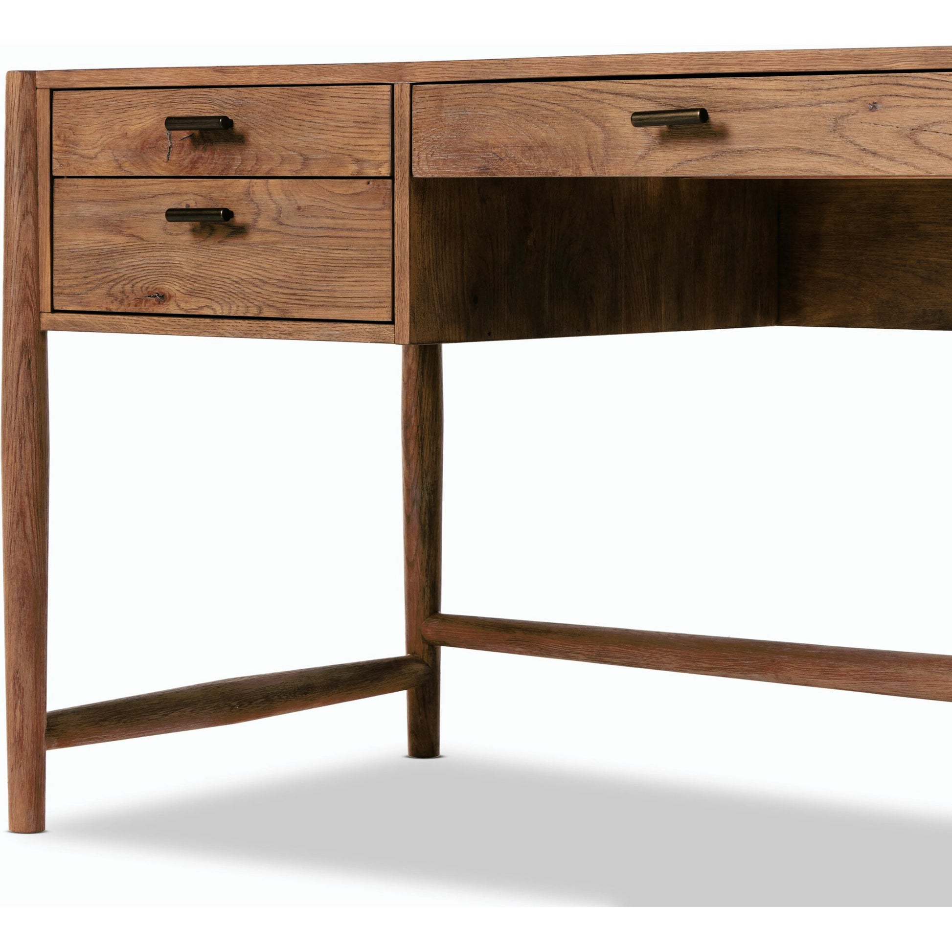 Glenview Desk by Four Hands in weathered oak. Made from solid oak, thick oak veneer in a modern style.