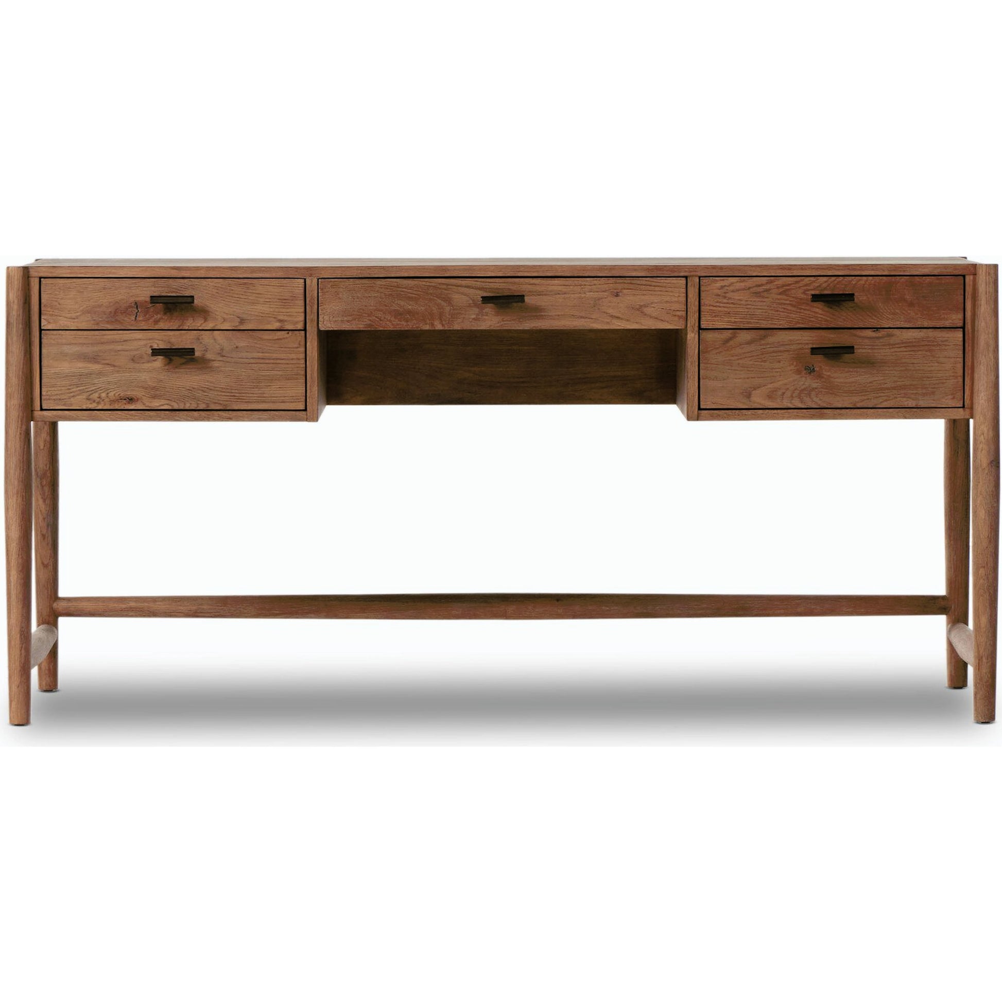 Glenview Desk by Four Hands in weathered oak. Made from solid oak, thick oak veneer in a modern style.