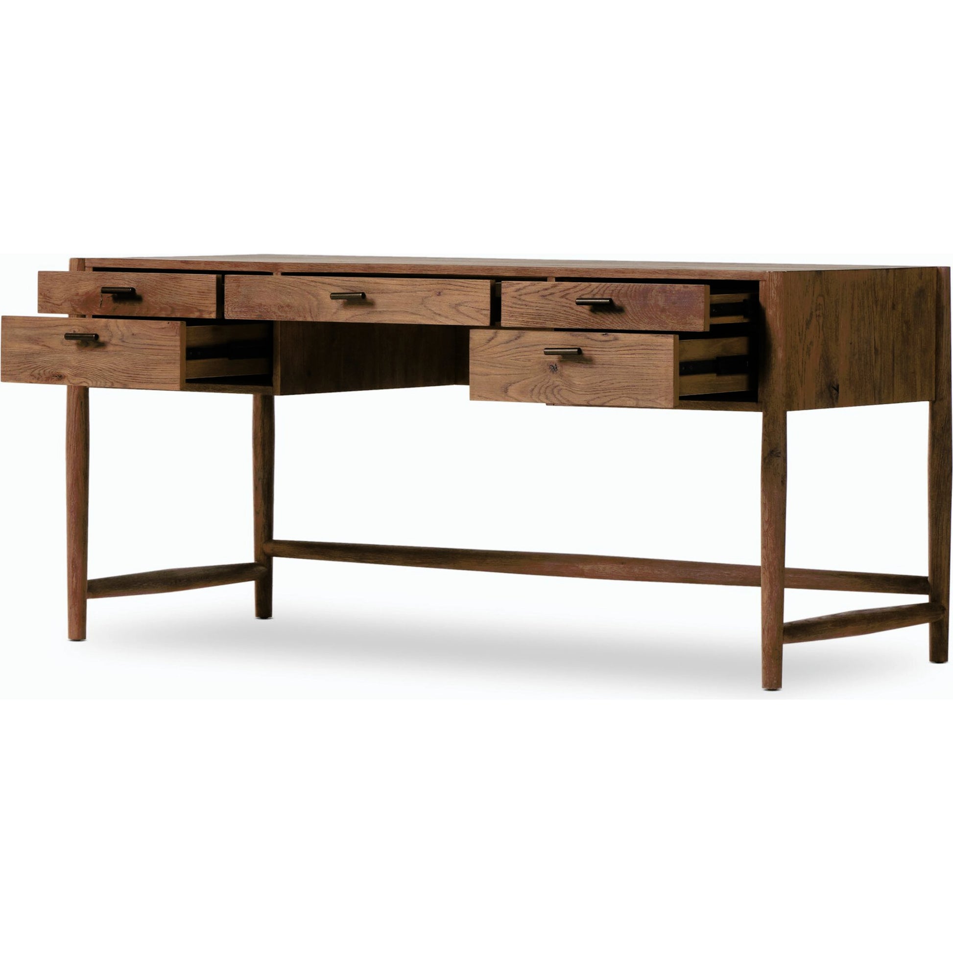 Glenview Desk by Four Hands in weathered oak. Made from solid oak, thick oak veneer in a modern style.