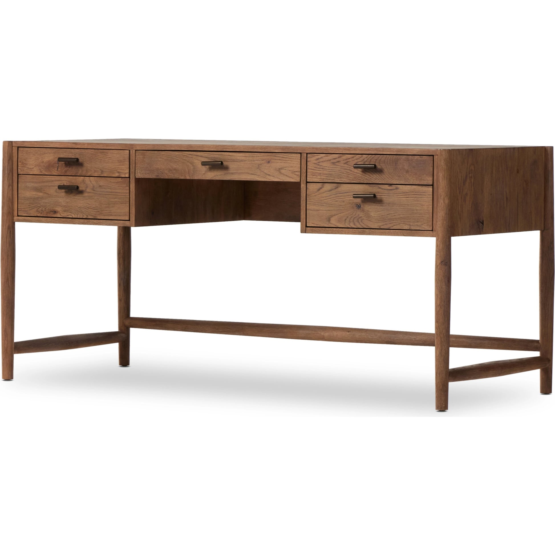 Glenview Desk by Four Hands in weathered oak. Made from solid oak, thick oak veneer in a modern style.