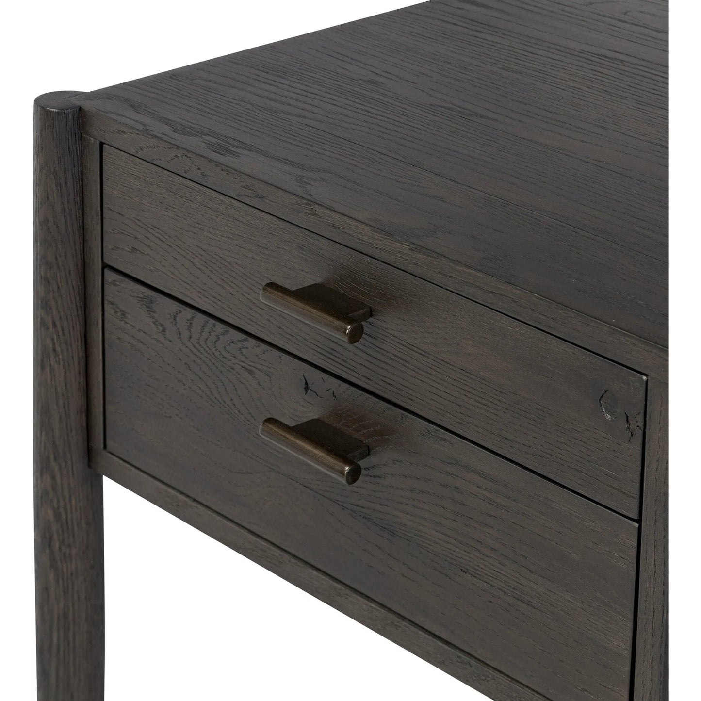 038 SI-2535007 | Closeup | Glenview Desk by Four Hands in weathered oak. Made from unique in a modern style.