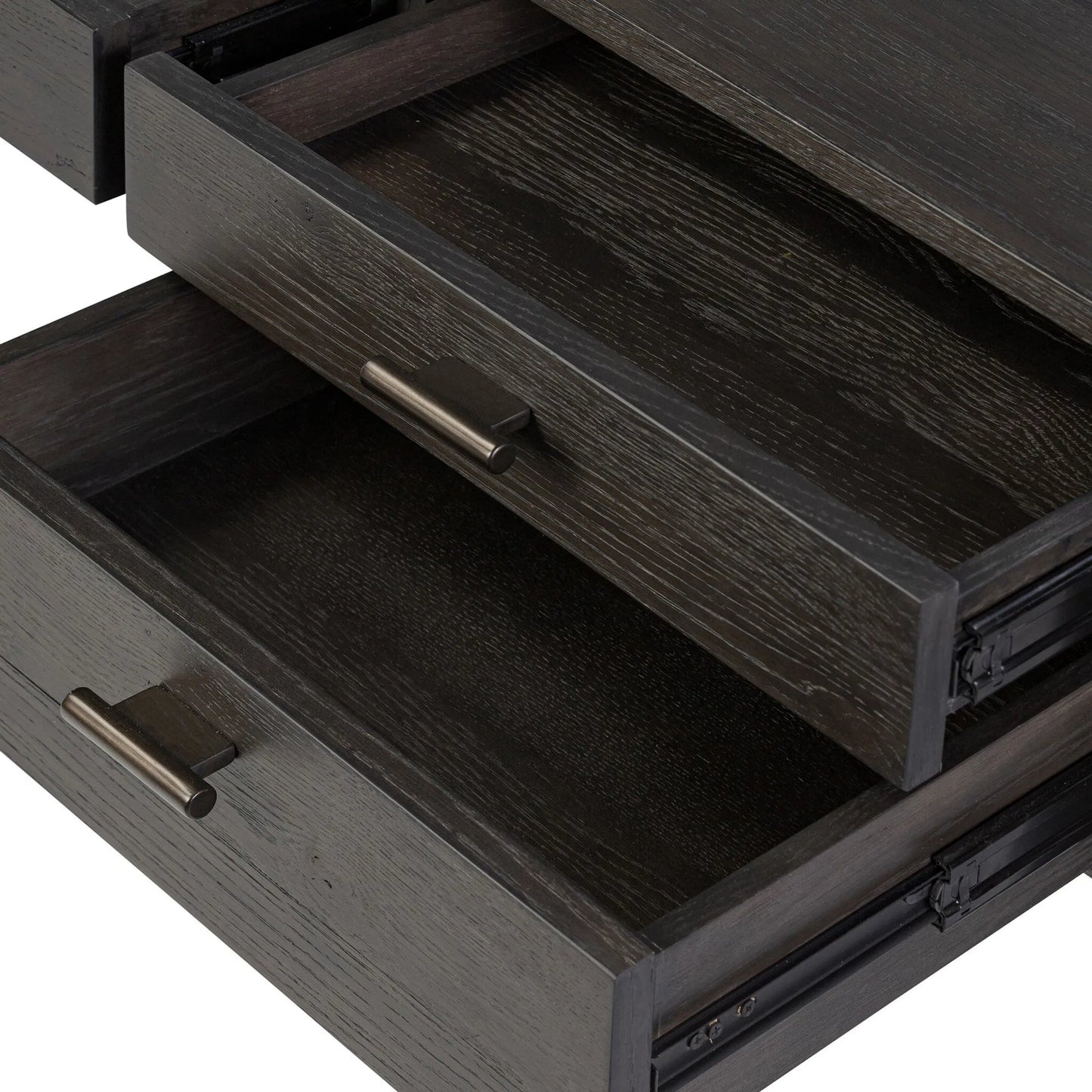 042 SI-2535007 | Closeup | Glenview Desk by Four Hands in weathered oak. Made from unique in a modern style.