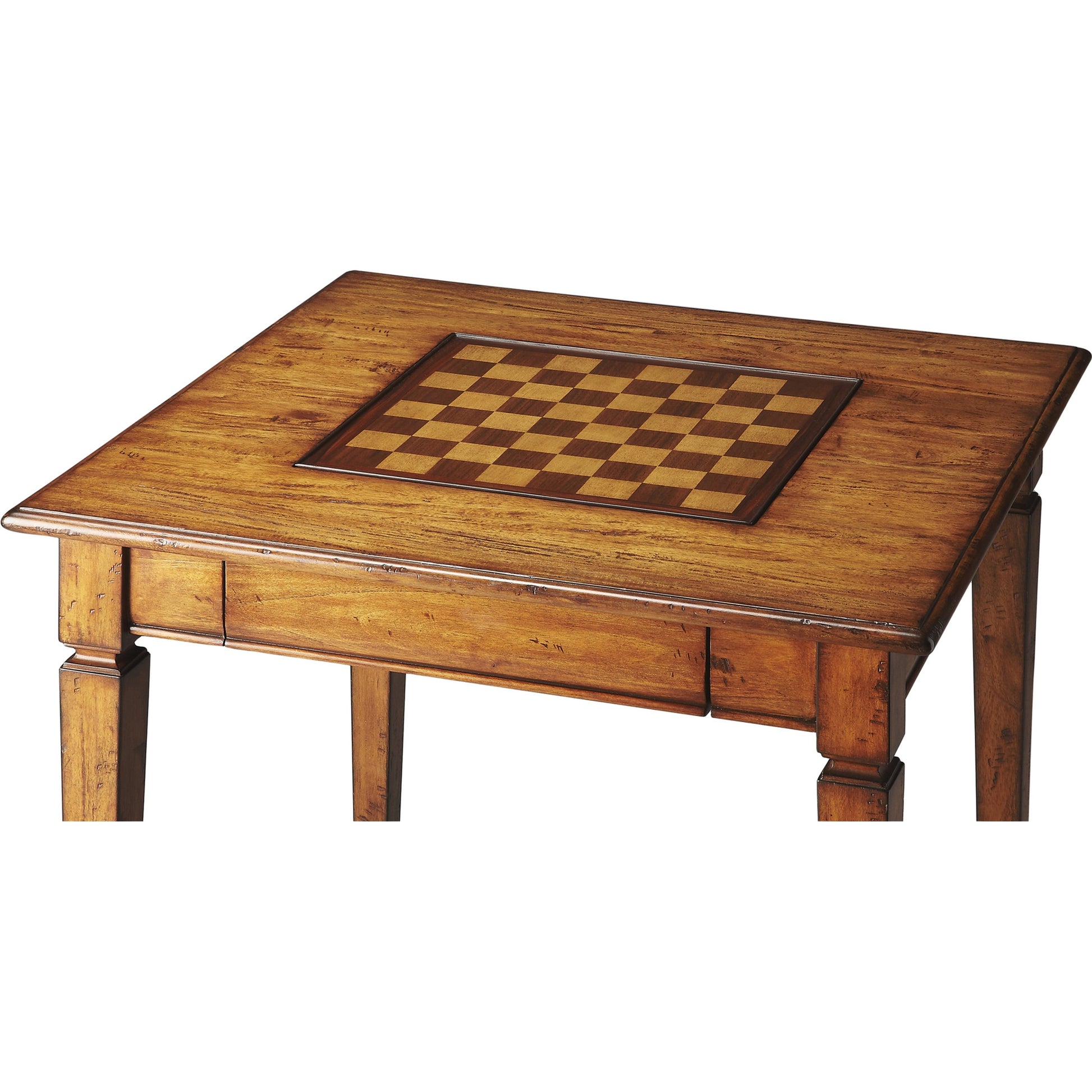 Breckinridge Game Table by Butler Specialty Company in light brown and mountain lodge. Made from gemelina solid wood in a traditional style.