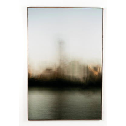 Skyline Lou Neff Point 2 by Toni Toscano by Four Hands in rustic walnut floater. Made from rustic walnut, gloss white chromaluxe in a transitional style.