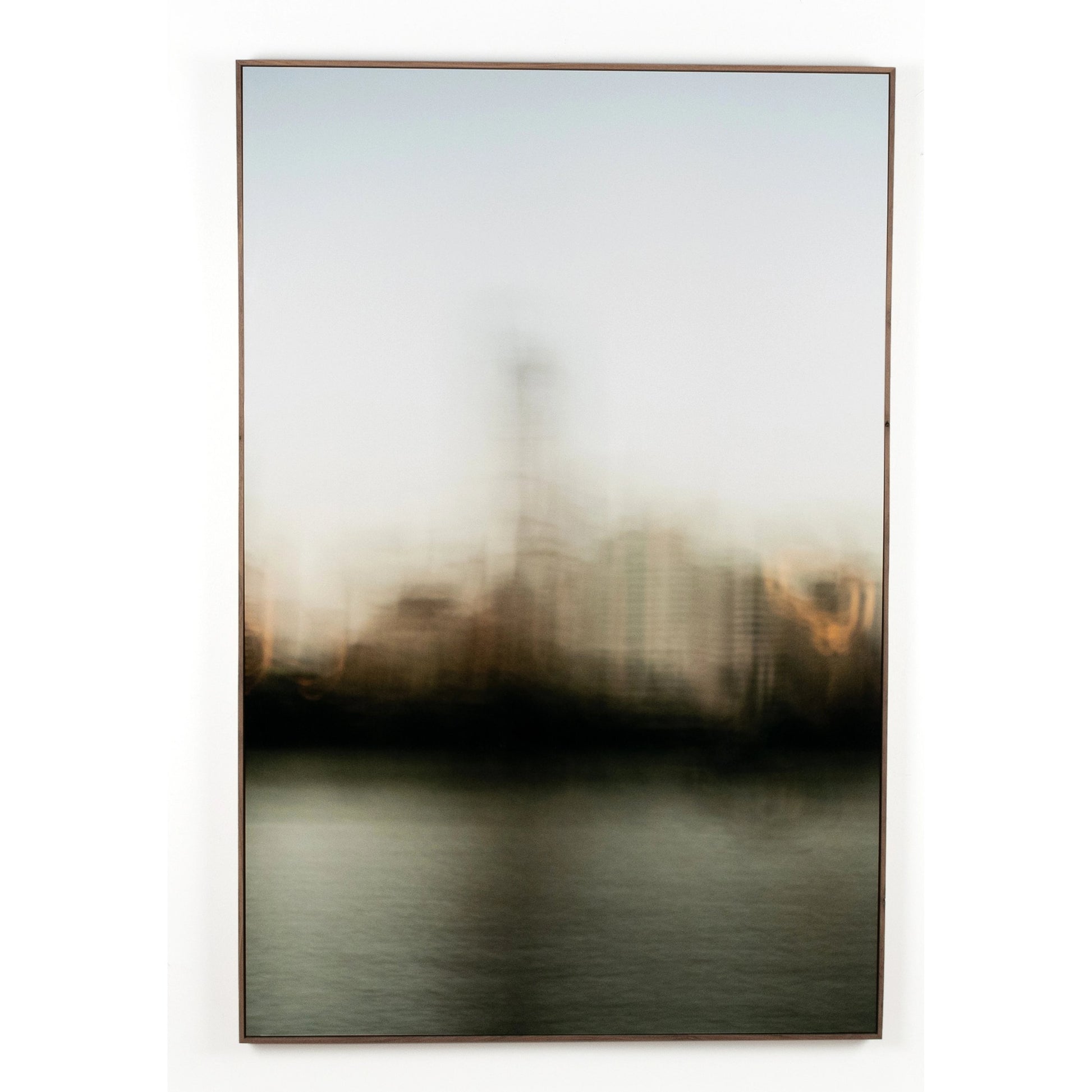 Skyline Lou Neff Point 2 by Toni Toscano by Four Hands in rustic walnut floater. Made from rustic walnut, gloss white chromaluxe in a transitional style.